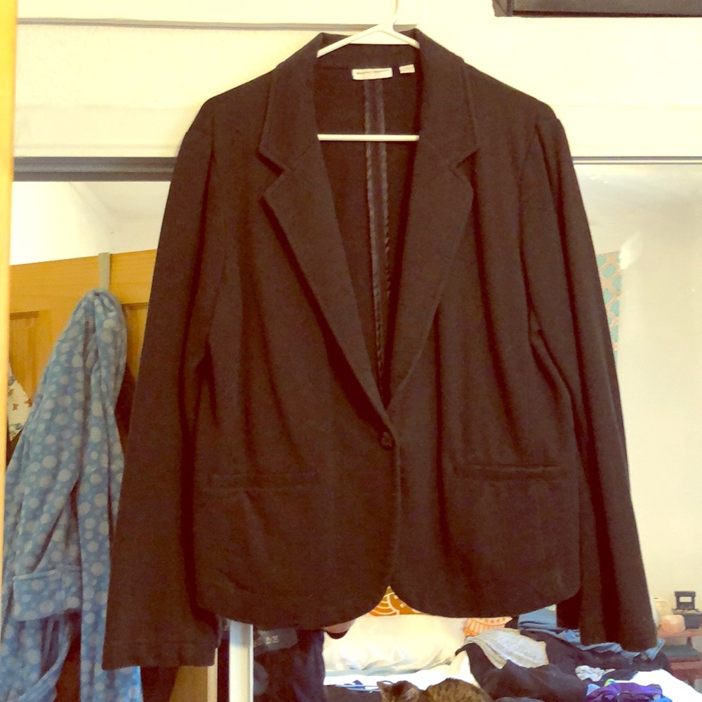 Black Cotton Blazer